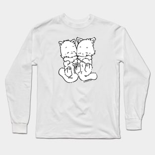 Marie and Rosie Cuddling and Sleeping (Plain White) Long Sleeve T-Shirt